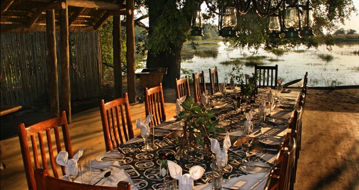 Dining at Pom Pom Camp, Okavango