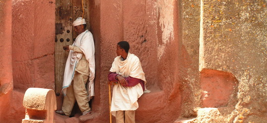 Priests in Lalibela, Ethiopia