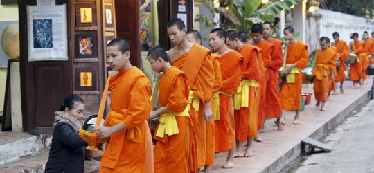 Luang Prabang alms ceremony, Laos